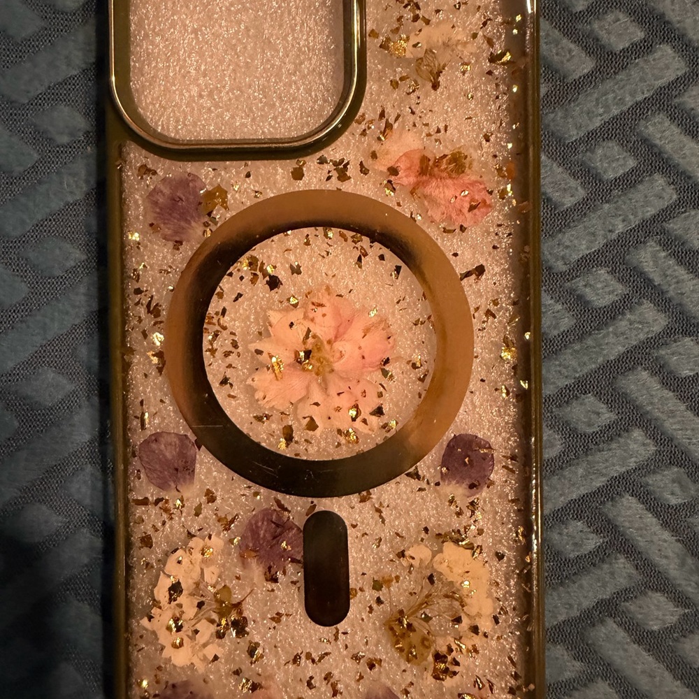 Floral Glitter iPhone 16 Case